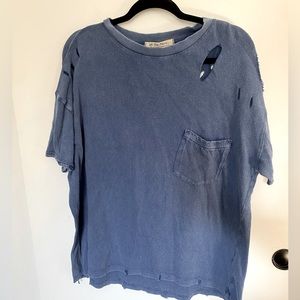 Free People destroyed oversized t-shirt